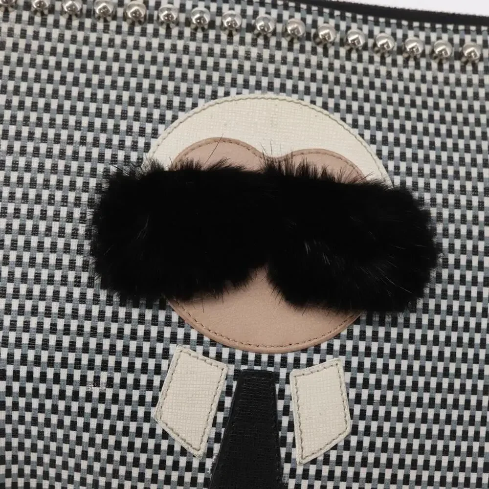 Fendi Leather Karlito Clutch Bag Black